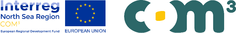 Interreg North Sea Region COM3 logotyper.
