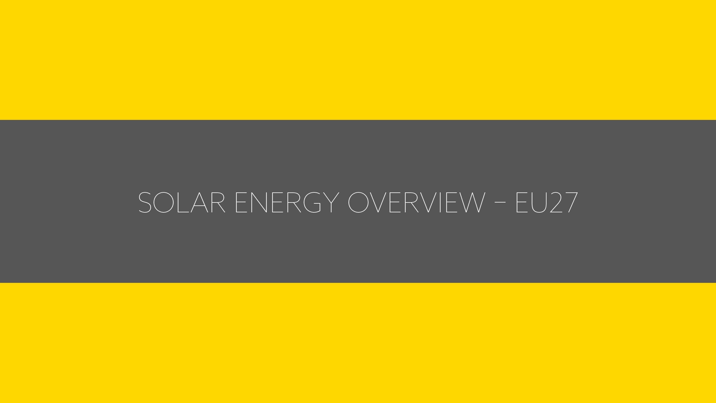 Solar energy overview – EU27 omslagsbild.